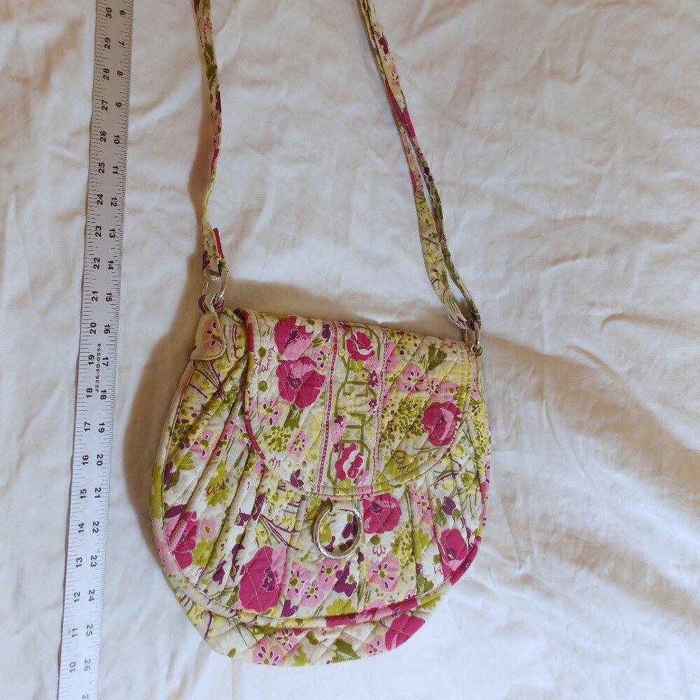 Vera Bradley Mini Hipster Crossbody Purse in Petal Pink Pattern - Gently Used